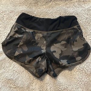 Athleta camouflage running shorts with built in shorts